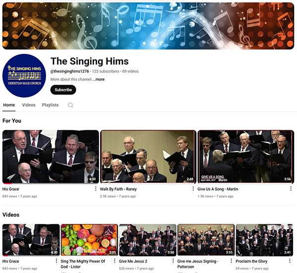 Singing Hims Archive YouTube